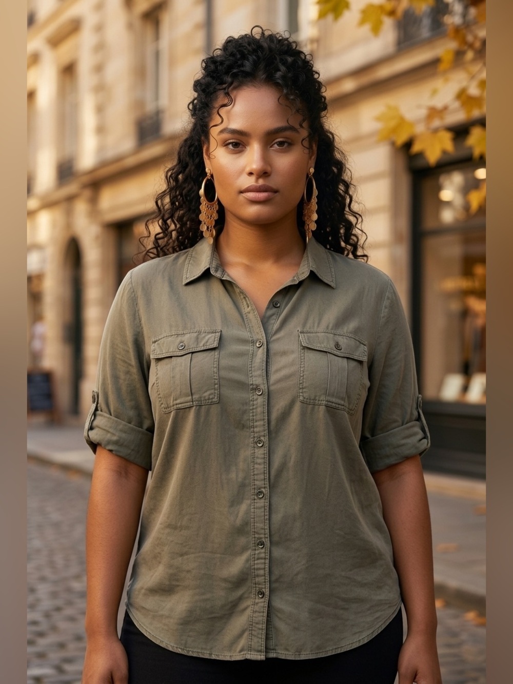 Dear John Olive Utility Button-Up Shirt - Picture 2 of 9